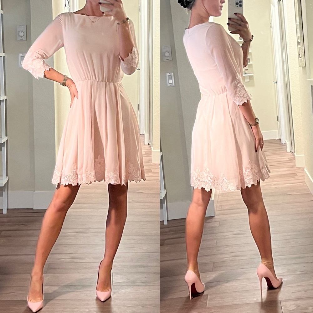 Ted Baker London Pink Sheer Detail Dress